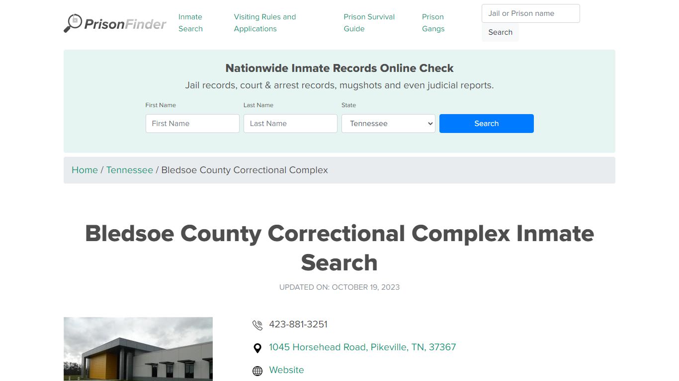 Bledsoe County Correctional Complex Inmate Search